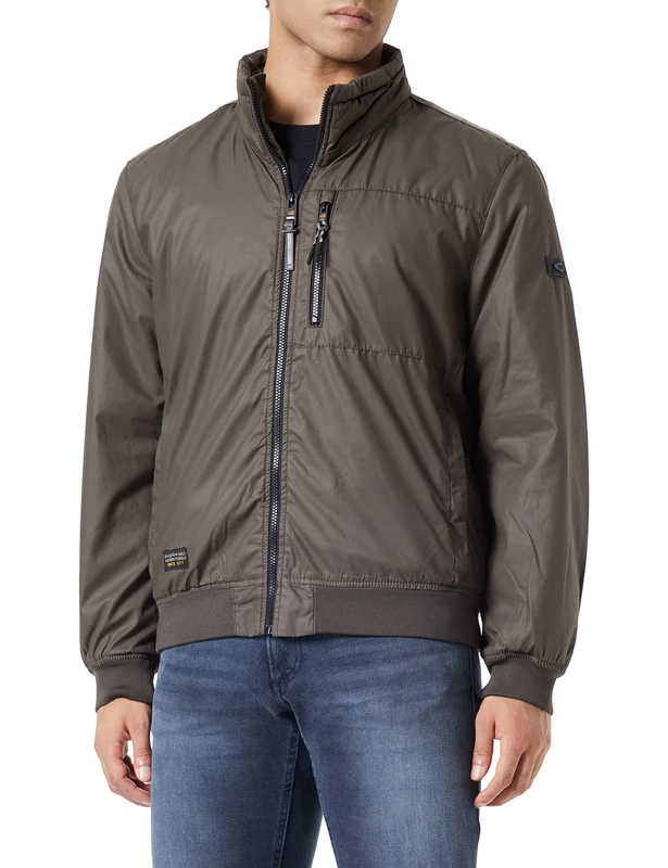 camel active Men's Blouson with Stand-Up Collar, Beluga, 110 cm - Image 1