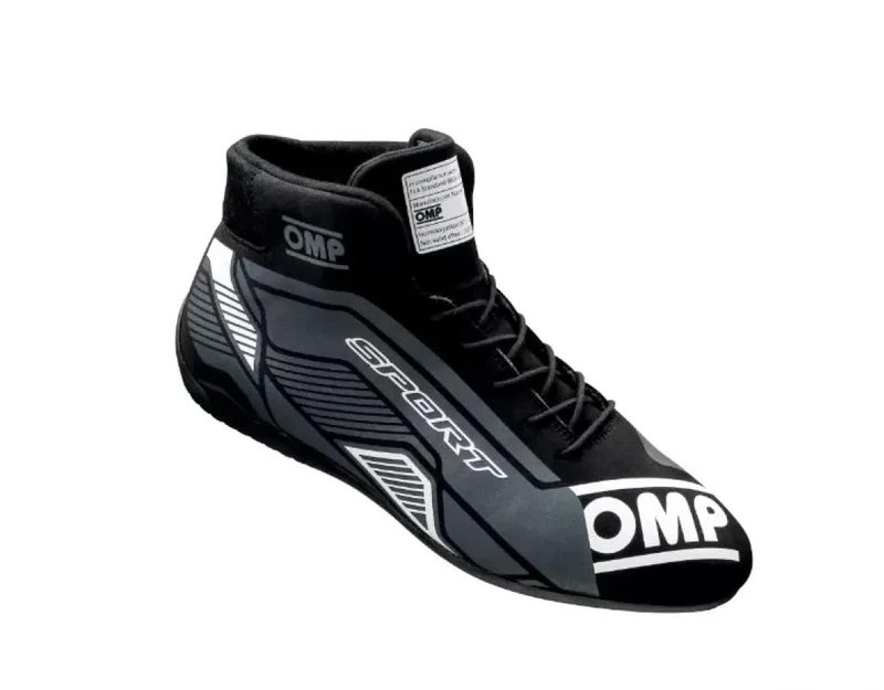Omp Sport Boots MY2022 Black/White Size 39 Fia 8856-2018, Unisex Adult Boots, Standard, EU