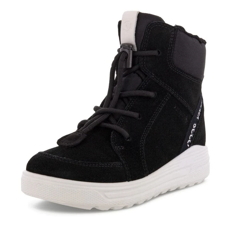 ECCO Boys Urban Snowboarder Mid-cut Boot, Black, 4 UK