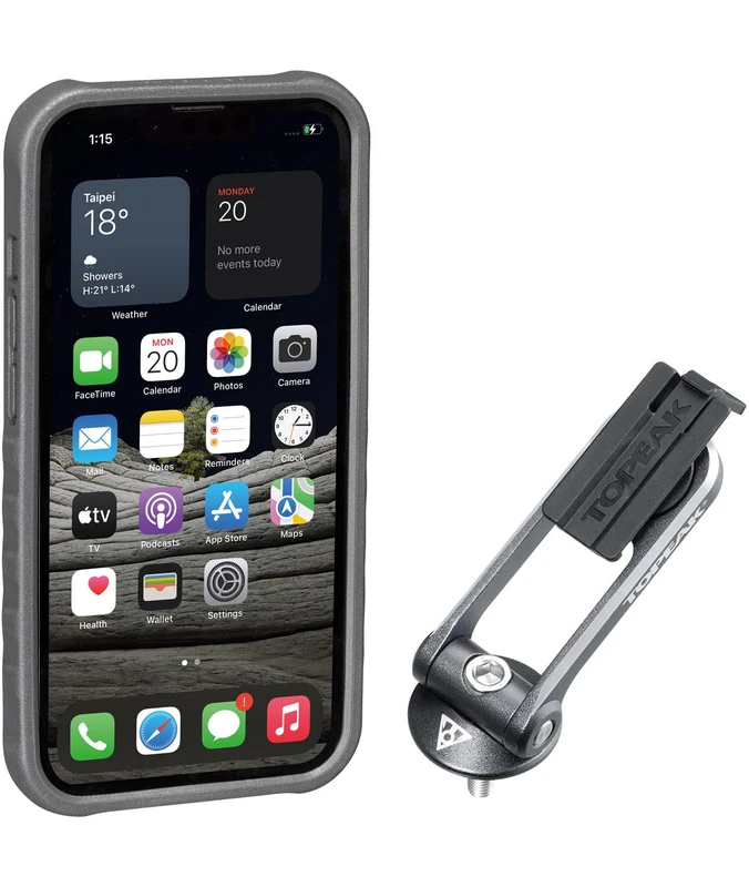 Topeak Ridecase Protective Phone case with Bicycle Mount for iPhone 13 Pro, Black, 15,4 x 7,9 x 15 cm - Image 1