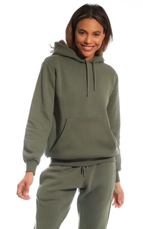 Light & Shade Women's Fleece Pullover Hoodie - Army Green
