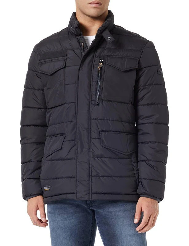 camel active Men's 420940/8O40 Jacket, Asphalt, 33