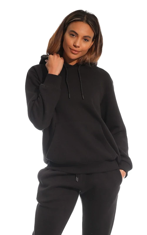 Light & Shade Women's Fleece Pullover Hoodie - Black L