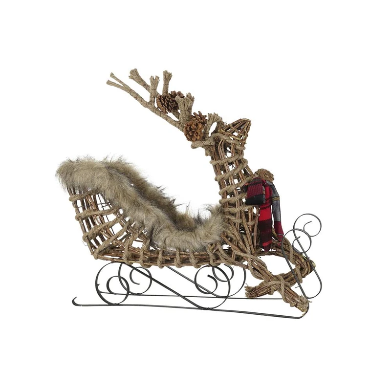 DKD Home Decor Jute Metal Wicker Reindeer (63 x 20 x 52 cm) - Image 1