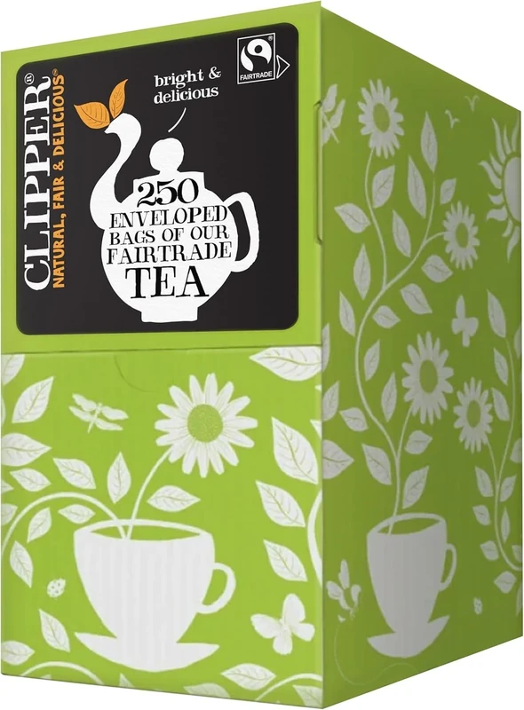 Clipper Classic Everyday One Cup Teabags | 250 Individually Wrapped Black Tea Bags | Natural, Unbleached, Plant-Based Biodegradable & Non GM Teabags | Eco Conscious, All Natural & Fair Trade Tea