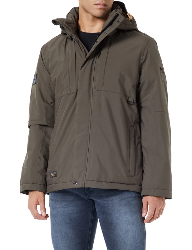 camel active Men's teXXXactive® Functional Jacket Made from Recycled Polyester, dark brown, 102 cm