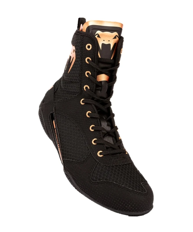 Venum Unisex-Adult Elite Boxing Shoes, Black/Bronze, 7.5 Women/6 Men - Image 1
