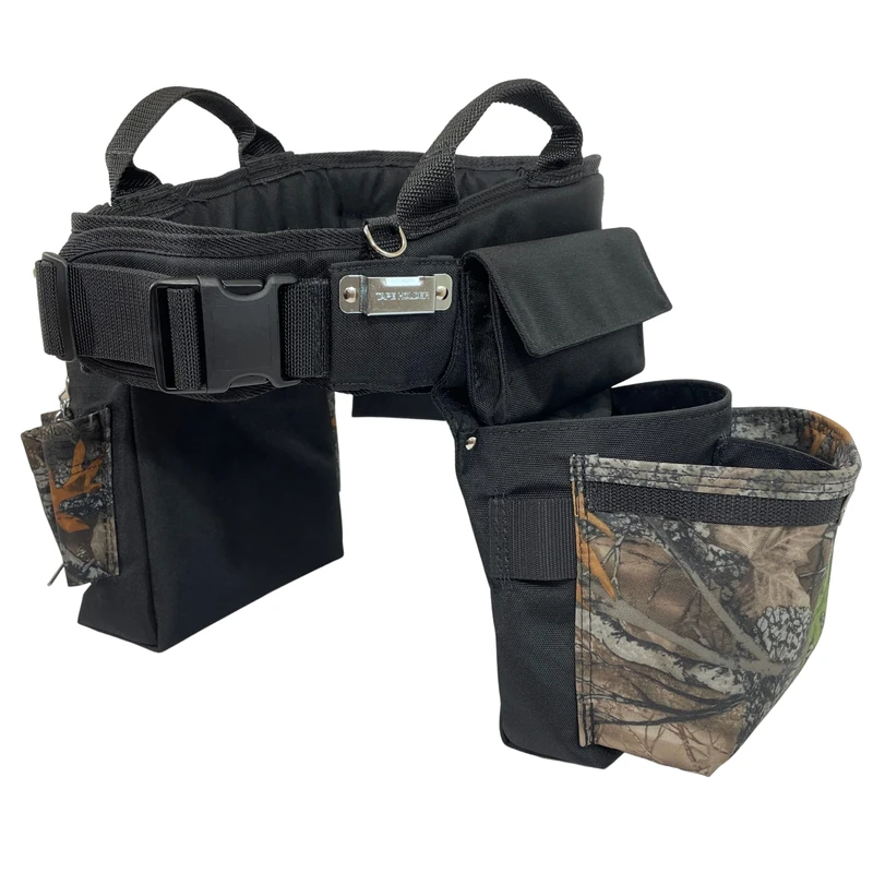 Boulder Bag Ultimate Electrician's MAX Combo with Comfort Back Support Tool Belt, Quick Release Buckle, Heavy Duty Tool Belt, Camo - Backwoods, (Large 33-36 Inch Waist), Made in USA