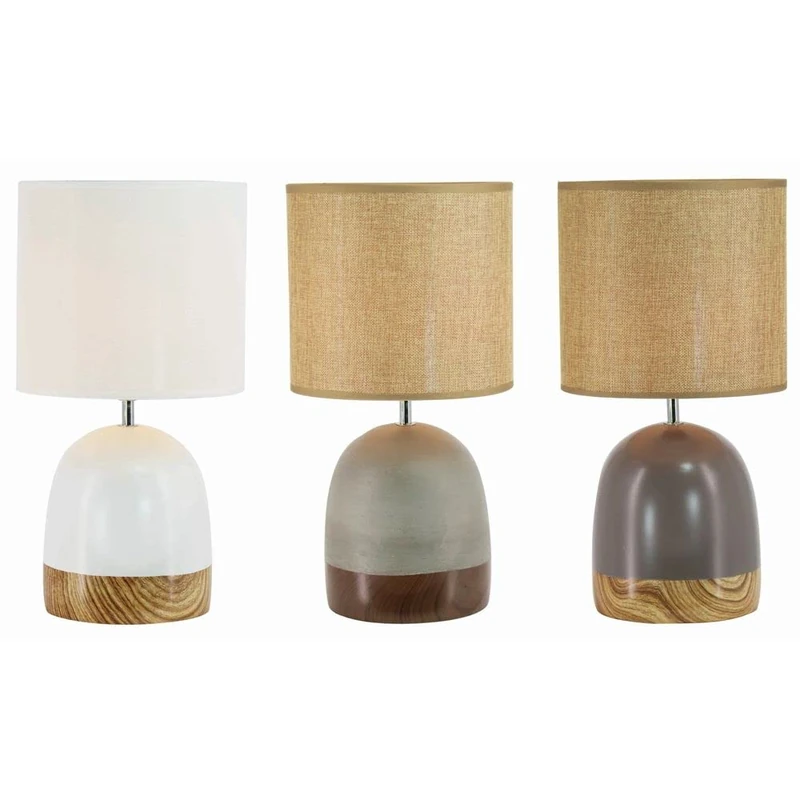 DKD Home Decor Polyester Cement Table Lamp (22 x 22 x 40 cm) (3 pcs) - Image 1