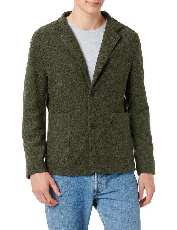 camel active Men's 442295/8i41 Casual Blazer, Olive Brown, 50R