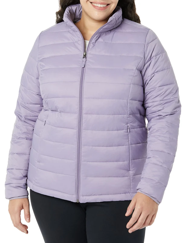 Amazon Essentials Women's Lightweight Long-Sleeved, Water-Resistant, Packable Puffer Jacket (Available in Plus Size), Dusty Grape, S