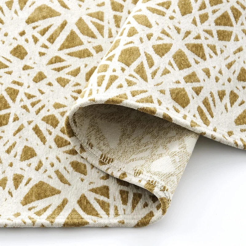 ECOMMERC3 Moma – Salon Gold Rug 120 x 180 cm with Very Soft and Padded Texture | Machine Washable Rugs in Soft Polyester with an Elegant Design Ideal for Decorating Any Space - Image 1