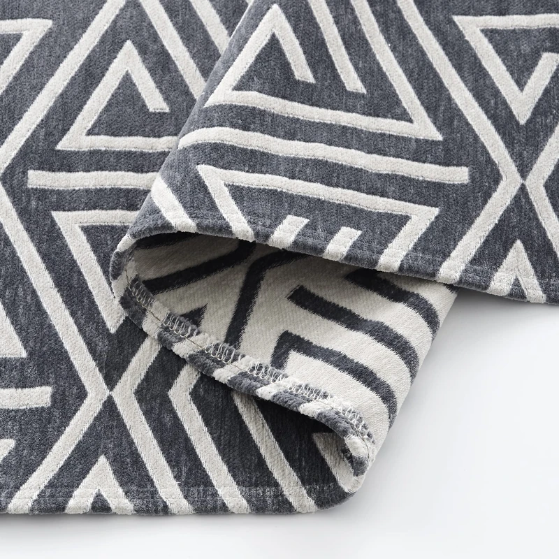 ECOMMERC3 Moma Rug Living Room Short Pile Padded and Very Soft Dark Grey 120 x 180 cm Machine Washable Polyester Rug with Elegant Design, Ideal for Decorating Any Room - Image 1