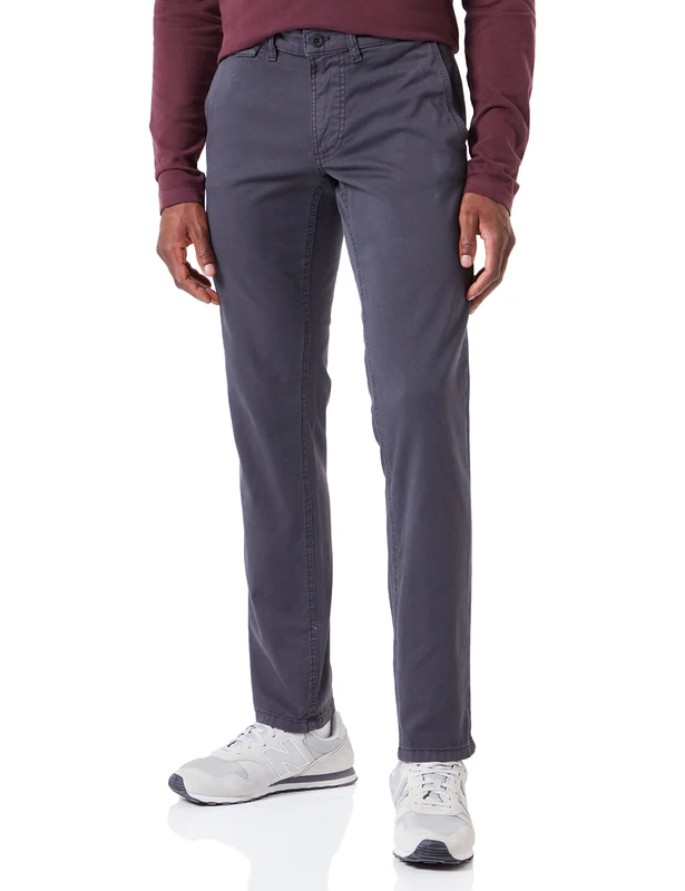 camel active Men's Slim Fit Madison Chino Classic Trousers, Darkgray, 34 W/34 L