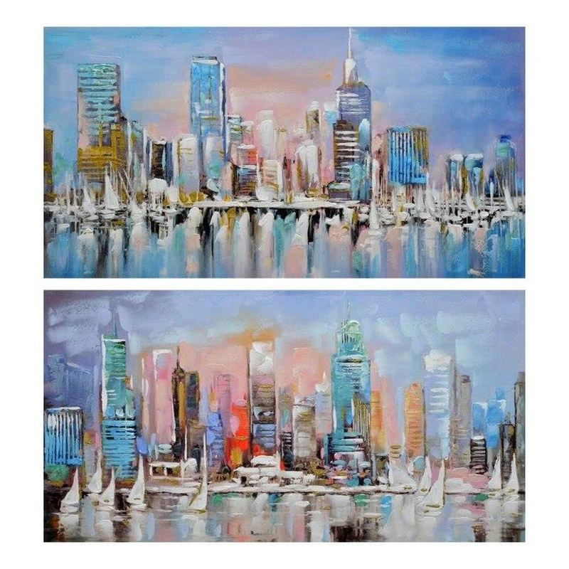 DKD Home Decor Canvas Wood MDF (2 pieces) (120 x 3 x 60 cm) - Image 1