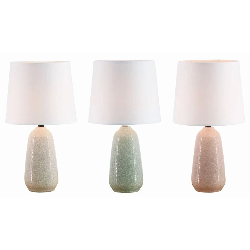 DKD Home Decor Ceramic Polyester Table Lamp (22 x 22 x 40 cm) (3 pcs) - Image 1