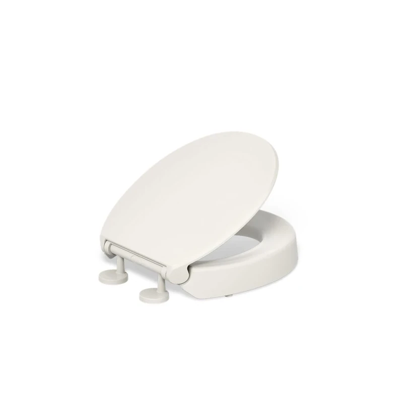 Kohler 25876-96 Hyten Elevated Quiet-Close Toilet Seat, Biscuit, Round