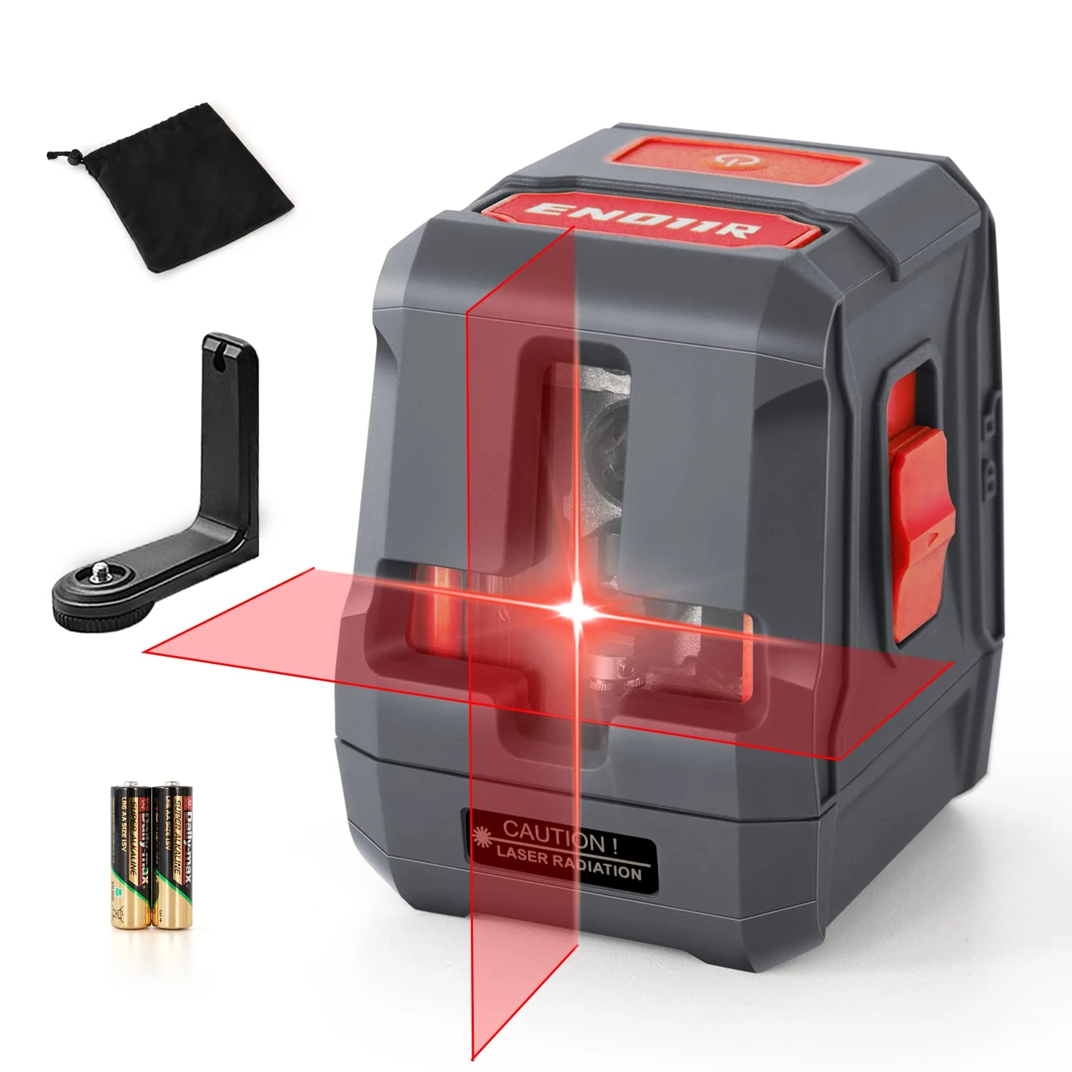 Enventor Laser Level, 15M Cross Line Laser Level, Laser Levels Self Leveling with 2 Lines Horizontal/Vertical, 2 Mode Manual/Self-Leveling, IP54, 360° Magnetic Bracket, 2 x AA Batteries Red