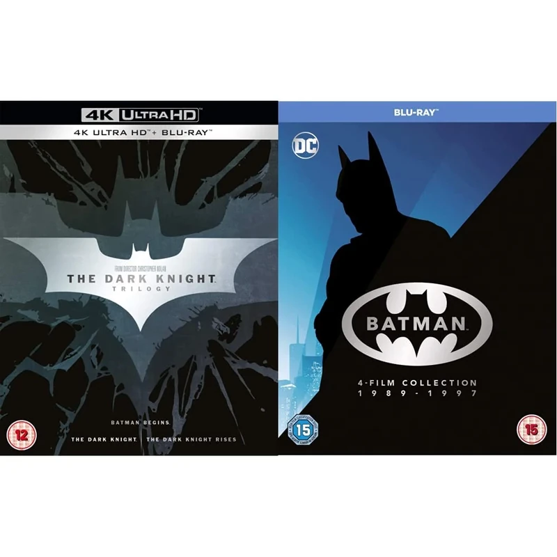The Dark Knight Trilogy [Batman] [4K Ultra-HD] [2012] [Blu-ray] [2017] & Batman: The Motion Picture Anthology 1989-1997 [Blu-ray] [1989] [2005] [Region Free]