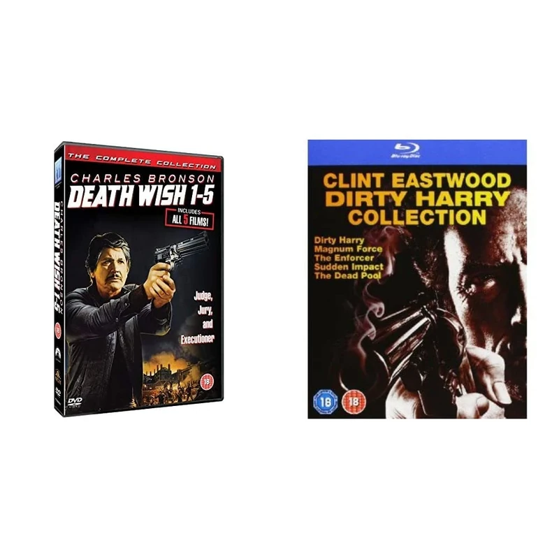 Death Wish 1-5 Complete Collection [DVD] & Dirty Harry Collection [Clint Eastwood] [Blu-ray] [2009] [Region Free]