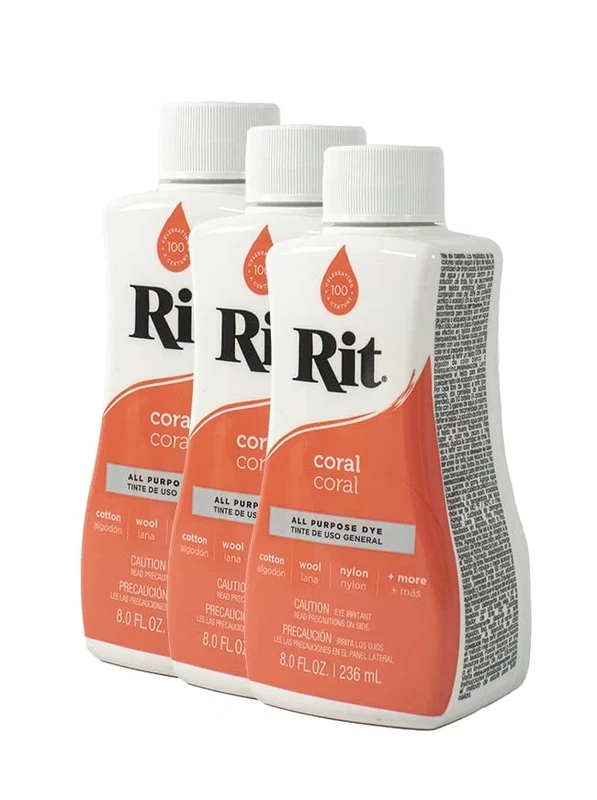 Rit Dye Liquid 236ml Coral Pack of 12