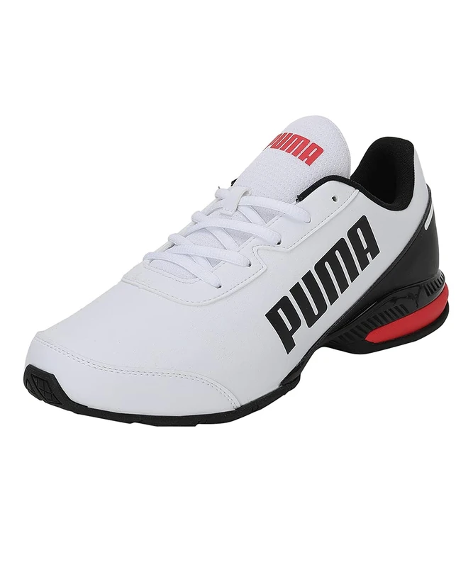 PUMA Men's Equate SL running shoes, Puma White Puma Black High Risk Red, 6.5 UK