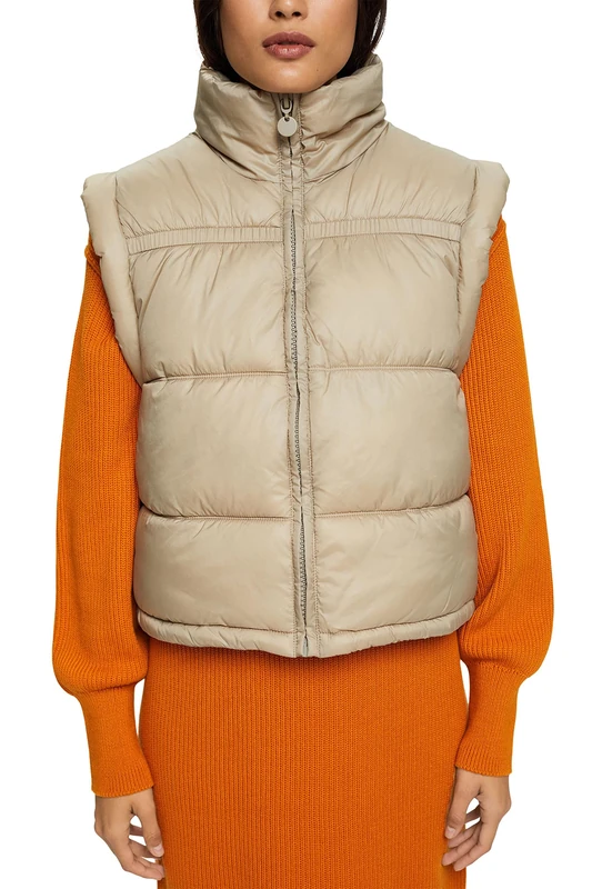 ESPRIT Women's 082cc1h301 Vest, 265/Pale Khaki, XL