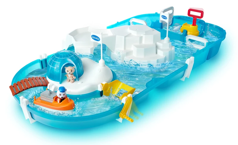 AquaPlay - Polar - Waterway with Iceberg, Reservoir and Ramp for a Waterfall, Includes Olivia Toy Figure with Colour Changing Function, for Children from 3 Years 8700001522 Turquoise
