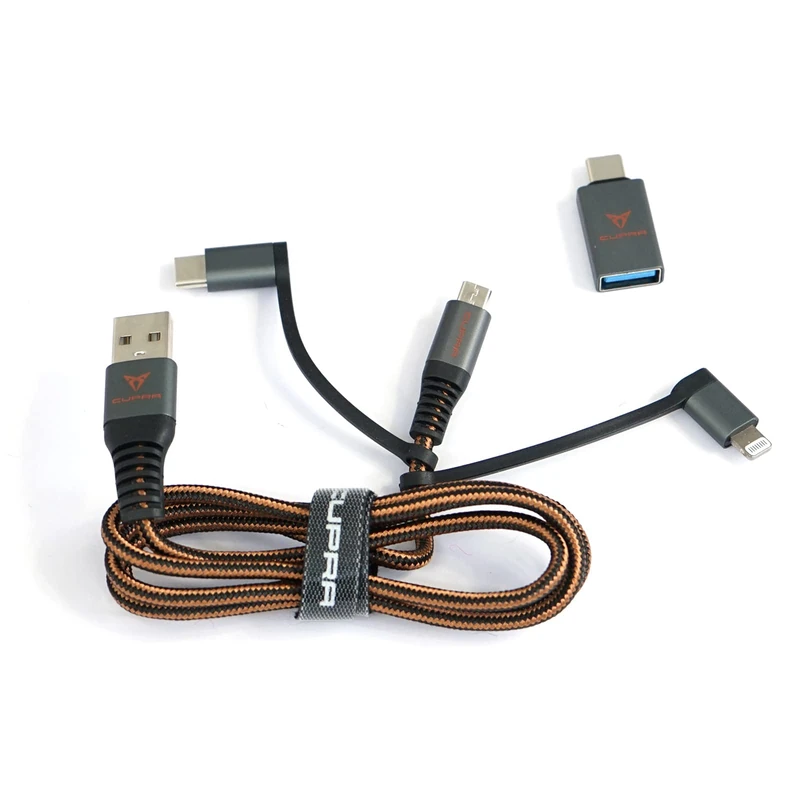 Seat 3-in-1 USB Adapter Cable, 1m, USB-C/Micro USB/Lightning, Copper, 2.4A, 480Mbit/s, For Smartphone, Tablet