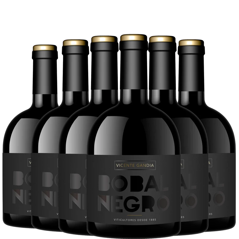 BODEGAS Vicente GANDÍA 1607-17485 Vicente Gandia Bobal Black Vino Tinto 2019 6 Botellas for Adults, Built for Everyday use, Black