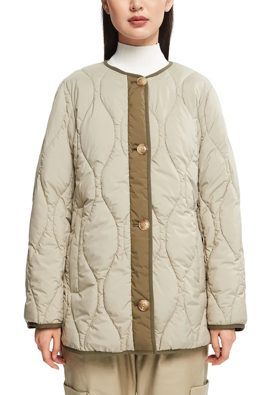 ESPRIT Women's 082EO1G301 Jacket, 265/PALE Khaki, L