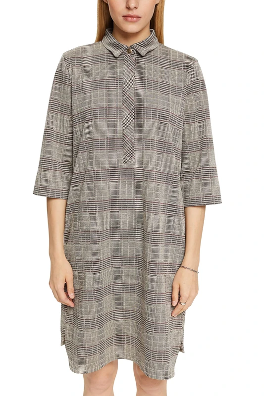 ESPRIT Collection Prince-of-Wales Mix & Match Dress, Ice, 16 - Image 1