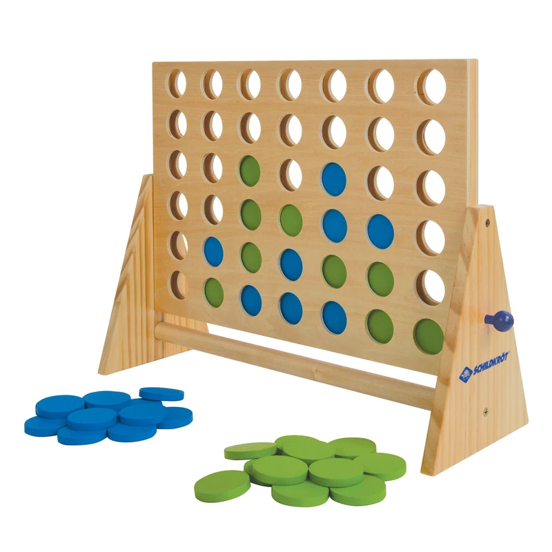 Schildkröt 4 Win, the Classic 4 in a Row Game, Strategy and Skill for Children and Adults, FSC Wood, 42 Chips, 970316 - Image 1