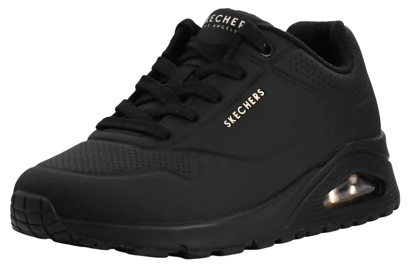 Skechers Women's Uno Stand On Air Trainers, Black Durabuck/ Mesh, 9 UK
