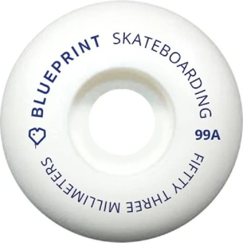 Centrano Unisex - Adult Blueprint Mini Heart Skateboard Wheels, White, 53 mm