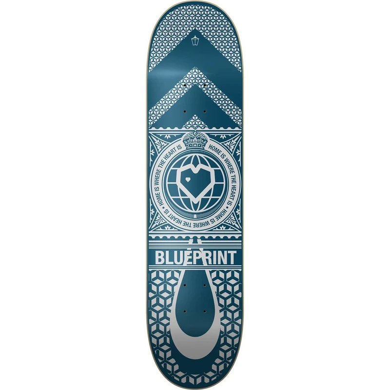 Centrano Unisex - Adult Home Heart Skateboard Deck, Blue, 8 Inches