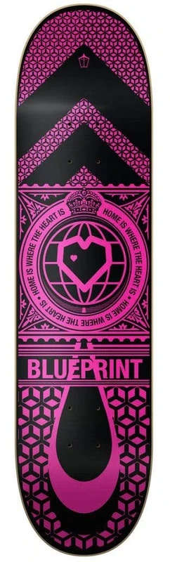 Centrano Unisex - Adult Home Heart Skateboard Deck, Black/Pink, 7.875 Inches