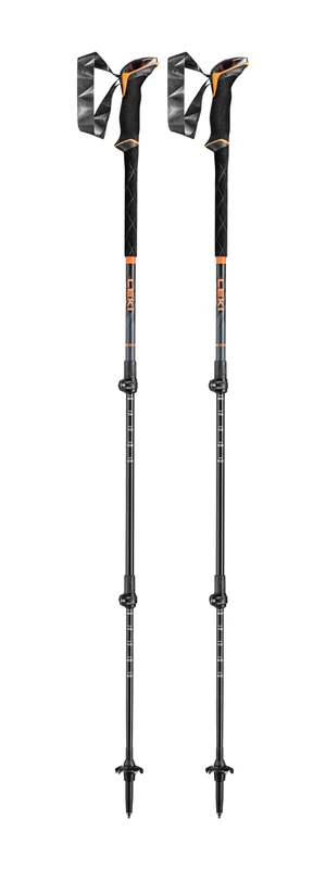Leki Sherpa Lite Poles, Neon Orange/Black/Denim Blue, 100-135 cm