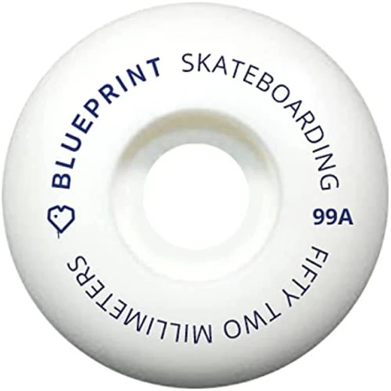 Centrano Unisex - Adult Blueprint Mini Heart Skateboard Wheels, White, 52 mm