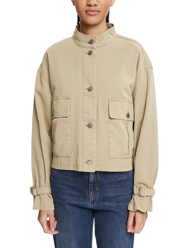 ESPRIT Women's 072EE1G316 Blazer, 265/PALE Khaki, L - Image 1