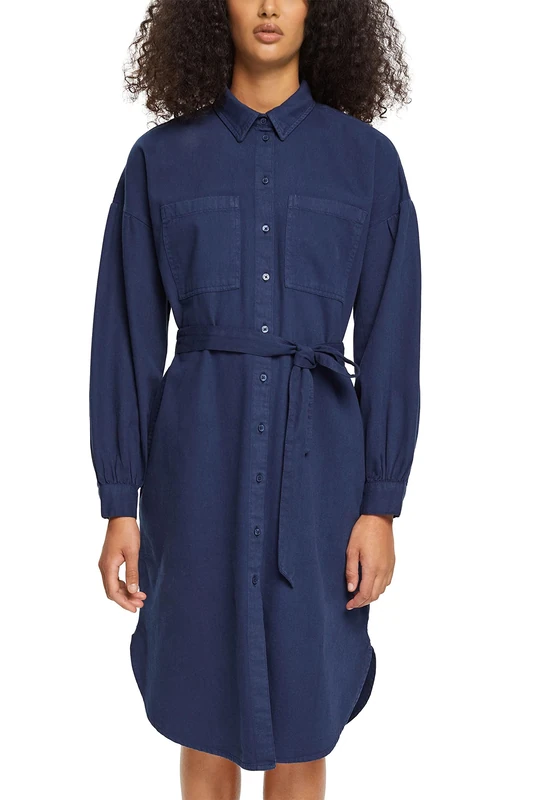 ESPRIT Women's 092EE1E308 Dress, 400/NAVY, 32