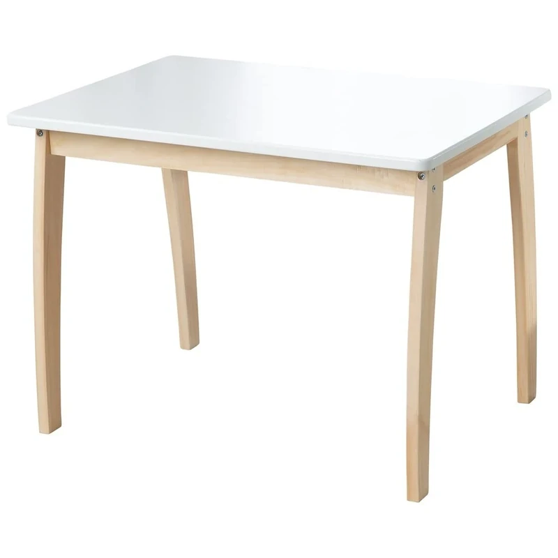 roba Wooden Children's Table - Small Table Made of Solid Wood and MDF - 51 x 67.5 x 50 cm (White)