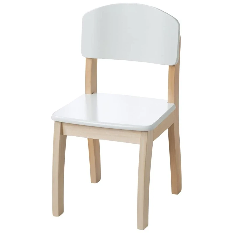 roba Wooden Children's Chair - Chair with Backrest for Children - H x W x D: 61.5 x 33 x 33.5 cm - Seat Height 31.5 cm (White)