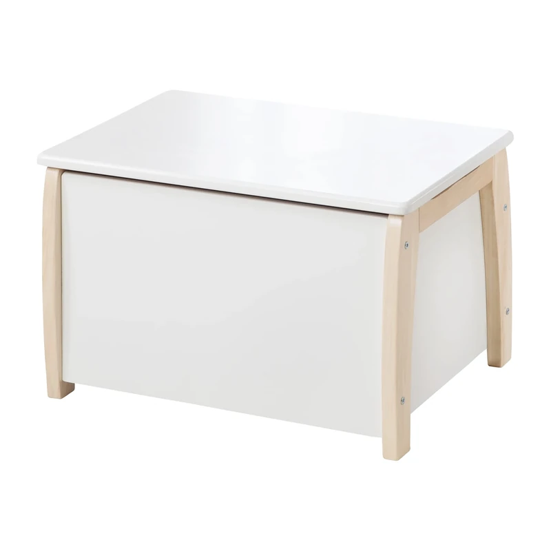 roba Children's Toy Chest - Made of Solid Wood - White Lacquered - incl. Damping Fitting