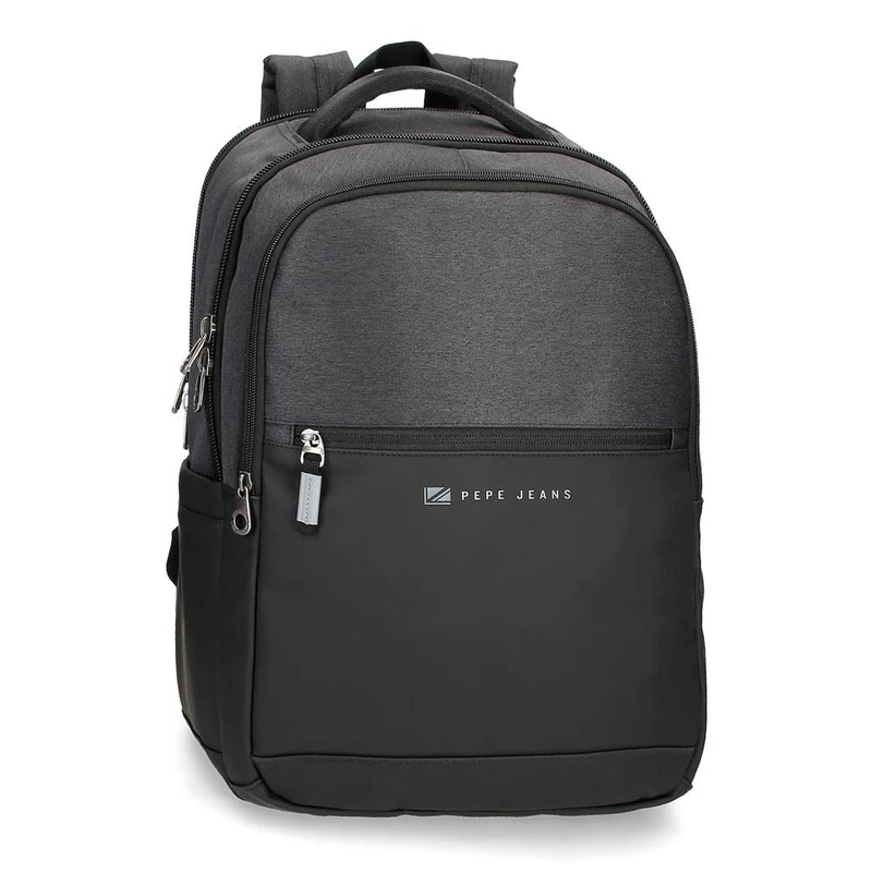 Pepe Jeans Jarvis Adaptable Laptop Backpack 15.6" Black 31 x 44 x 15 cm Polyester with Faux Leather Details 20.46L