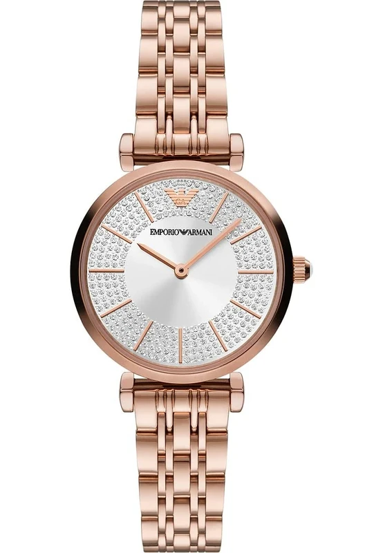 Emporio Armani Watch for Women, Two Hand Movement, 32 mm Rose Gold Stainless Steel Case with a Stainless Steel Strap, AR11446