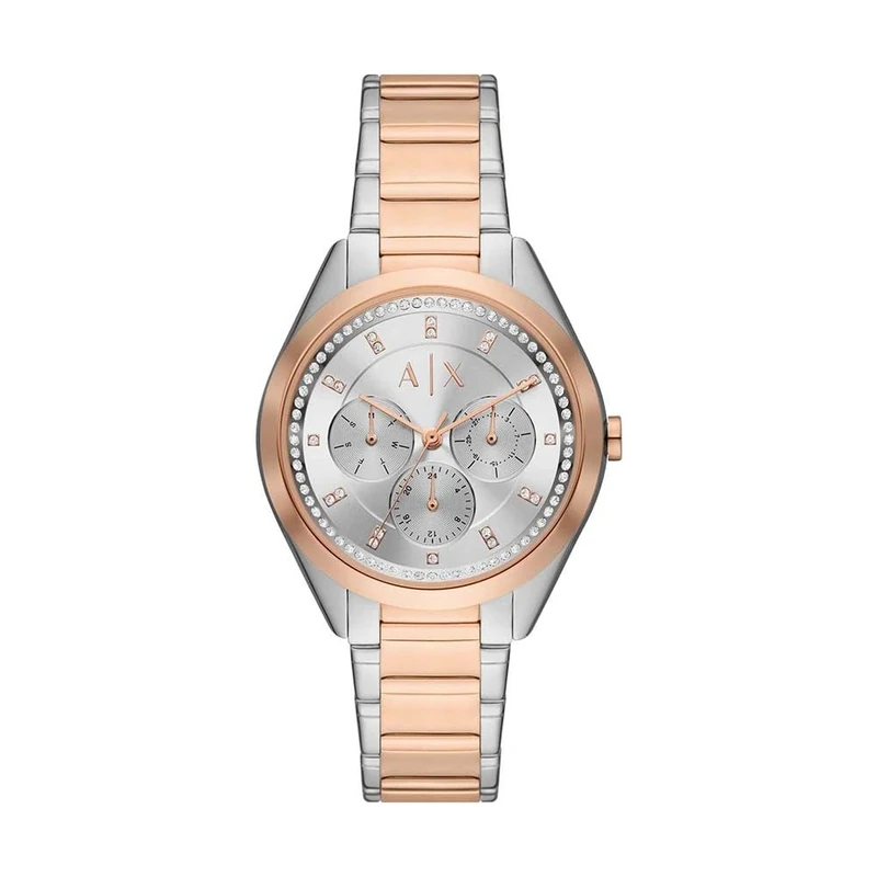 Armani Exchange Watch for Women, Quartz Multifunctional Movement and 36mm Case Size with Stainless Steel or Leather Strap