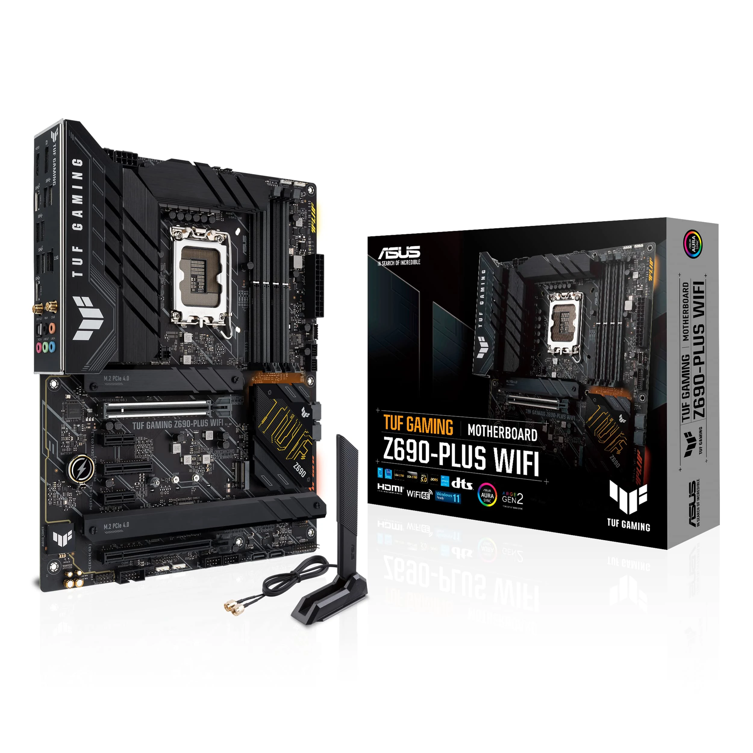 ASUS TUF Gaming Z690-Plus WiFi LGA 1700(Intel12th Gen) ATX Gaming Motherboard(PCIe 5.0,DDR5,4xNVMe SSD,14+2 Power Stages,WiFi 6,2.5Gb LAN,Front USB 3.2 Gen 2 Type-C Ports,Thunderbolt 4)