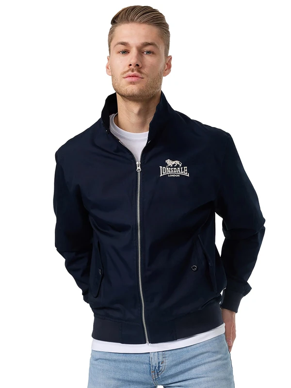 Lonsdale Men's Classic All-Weather Jacket, Navy/Silver, L