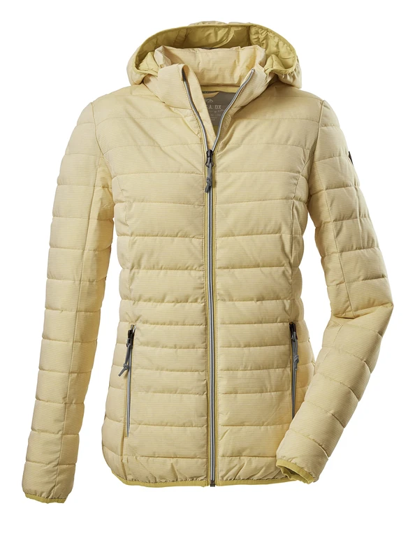 G.I.G.A. DX Women's Uyaka Stripe Casual Functional Jacket in Down Look with Zip-Off Hood, Light Sun, 46 (EU)